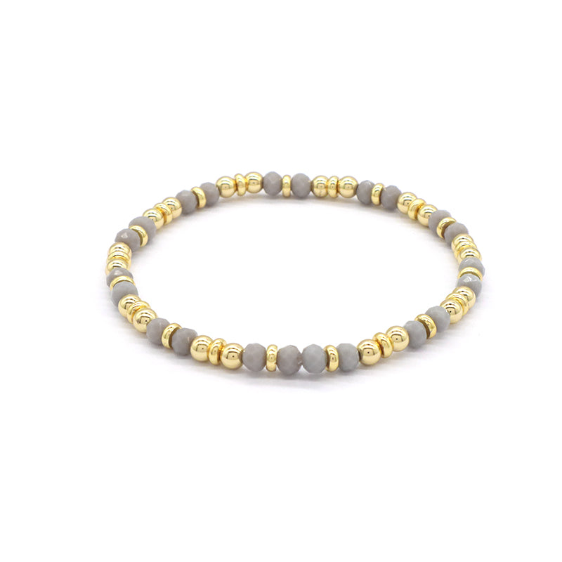 Wholesale OEM Factory Fashion Custom Handmade Glass Crystal Beads Bracelet With Brass Beads