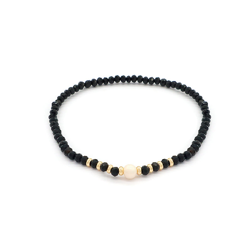 Handmade OEM Wholesale Factory Fashion Jewelry Customized Factory Gift Glass Crystal Beads Bracelet Fresh Water Pearl Bracelet