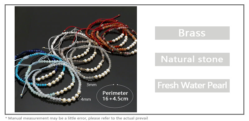 Wholesale Custom Factory Fashion Jewelry Adjustable Handmade Natural Stone Beads Bracelet Fresh Water Pearl Bracelet