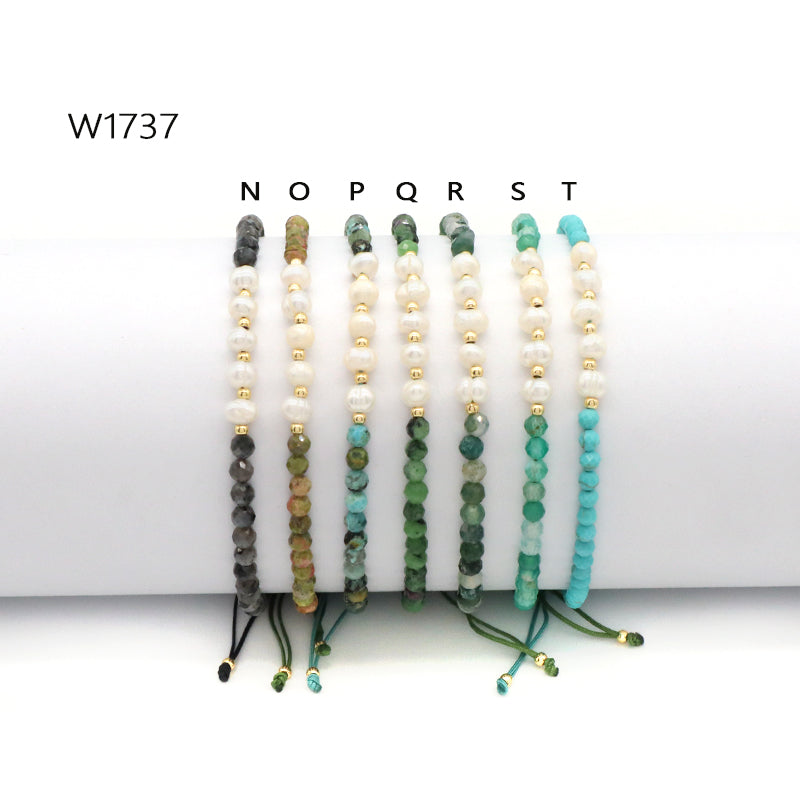 Wholesale Custom Factory Fashion Jewelry Adjustable Handmade Natural Stone Beads Bracelet Fresh Water Pearl Bracelet