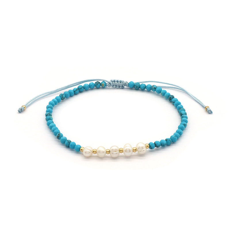 Wholesale Custom Factory Fashion Jewelry Adjustable Handmade Natural Stone Beads Bracelet Fresh Water Pearl Bracelet