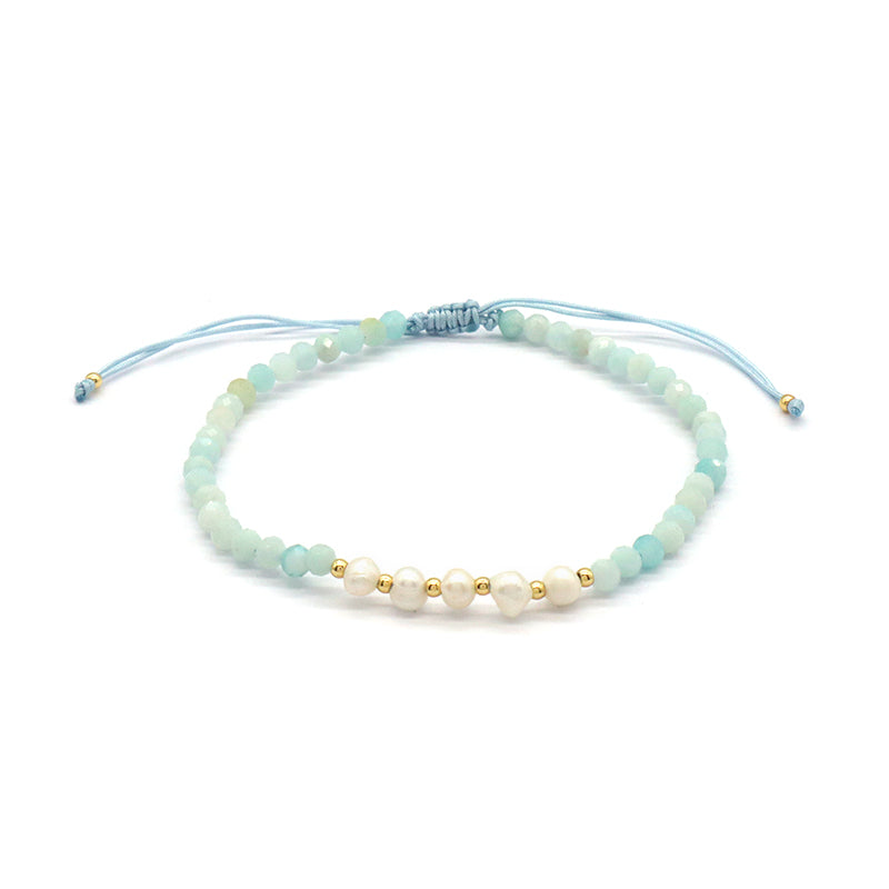 Wholesale Custom Factory Fashion Jewelry Adjustable Handmade Natural Stone Beads Bracelet Fresh Water Pearl Bracelet