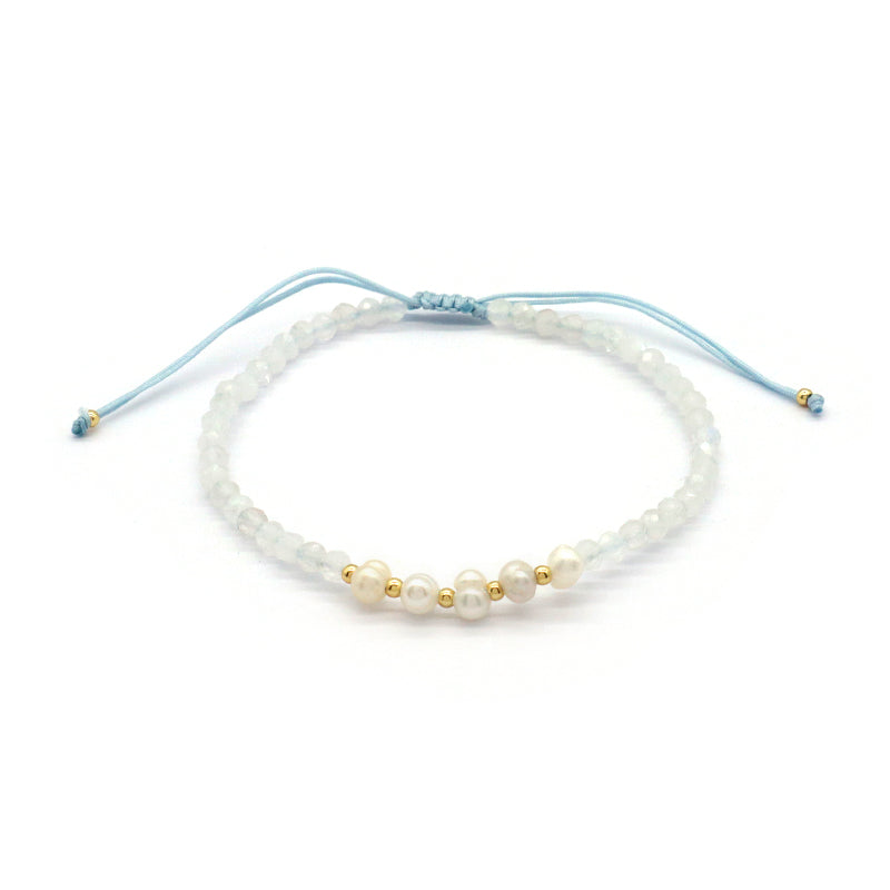 Wholesale Custom Factory Fashion Jewelry Adjustable Handmade Natural Stone Beads Bracelet Fresh Water Pearl Bracelet