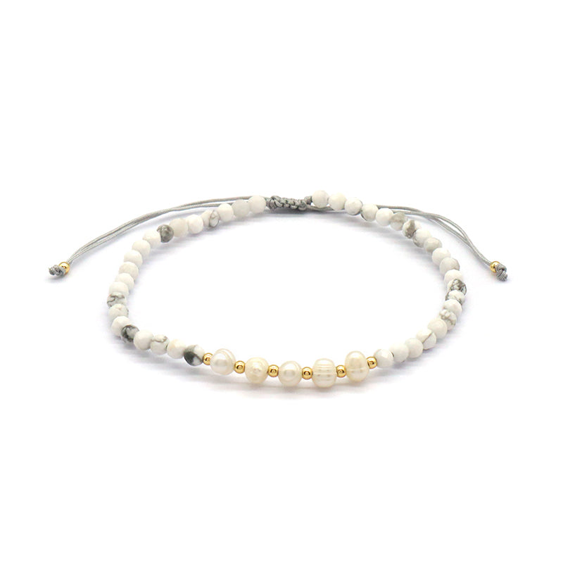 Wholesale Custom Factory Fashion Jewelry Adjustable Handmade Natural Stone Beads Bracelet Fresh Water Pearl Bracelet