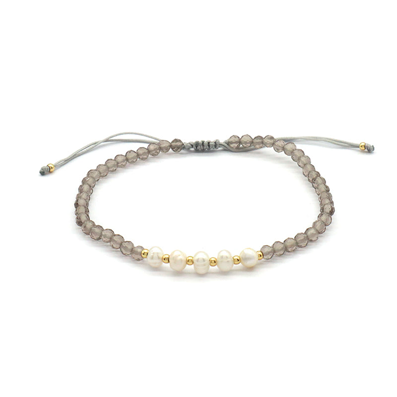 Wholesale Custom Factory Fashion Jewelry Adjustable Handmade Natural Stone Beads Bracelet Fresh Water Pearl Bracelet