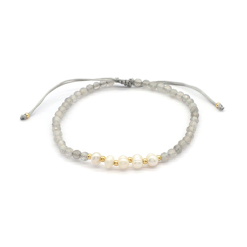 Wholesale Custom Factory Fashion Jewelry Adjustable Handmade Natural Stone Beads Bracelet Fresh Water Pearl Bracelet