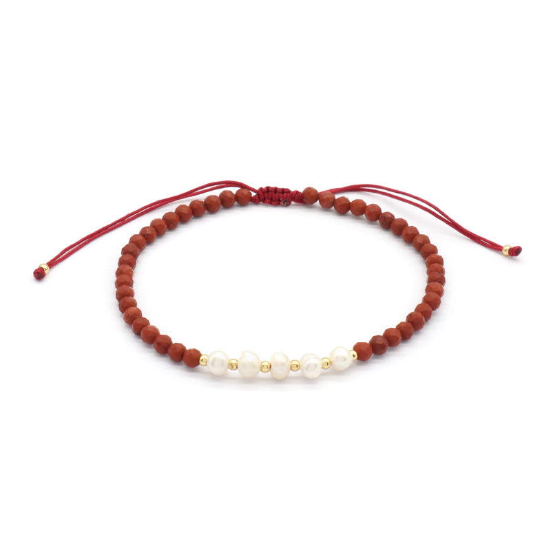 Wholesale Custom Factory Fashion Jewelry Adjustable Handmade Natural Stone Beads Bracelet Fresh Water Pearl Bracelet