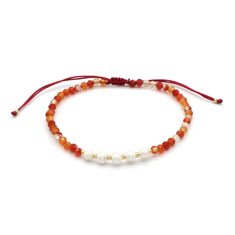 Wholesale Custom Factory Fashion Jewelry Adjustable Handmade Natural Stone Beads Bracelet Fresh Water Pearl Bracelet