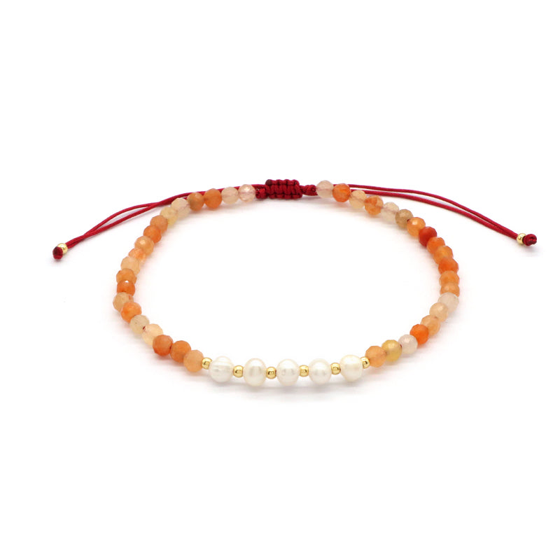 Wholesale Custom Factory Fashion Jewelry Adjustable Handmade Natural Stone Beads Bracelet Fresh Water Pearl Bracelet