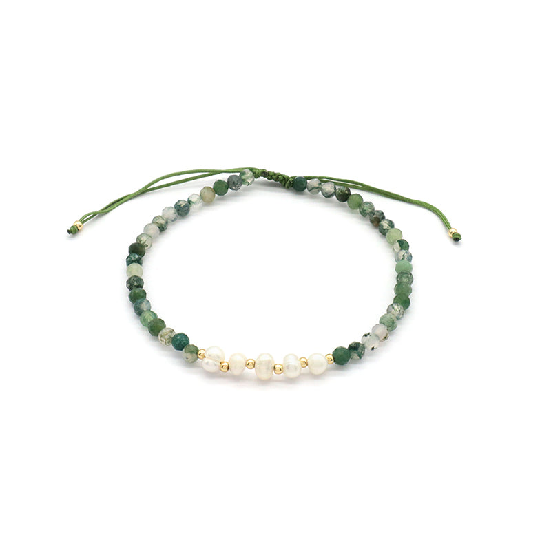 Wholesale Custom Factory Fashion Jewelry Adjustable Handmade Natural Stone Beads Bracelet Fresh Water Pearl Bracelet