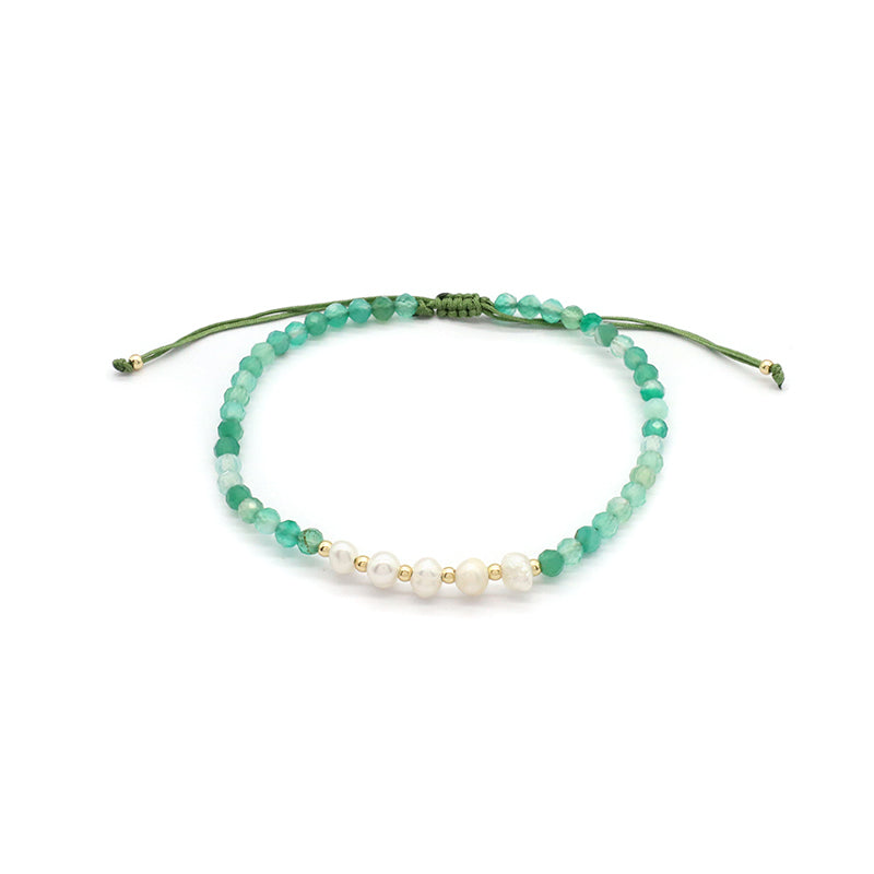 Wholesale Custom Factory Fashion Jewelry Adjustable Handmade Natural Stone Beads Bracelet Fresh Water Pearl Bracelet