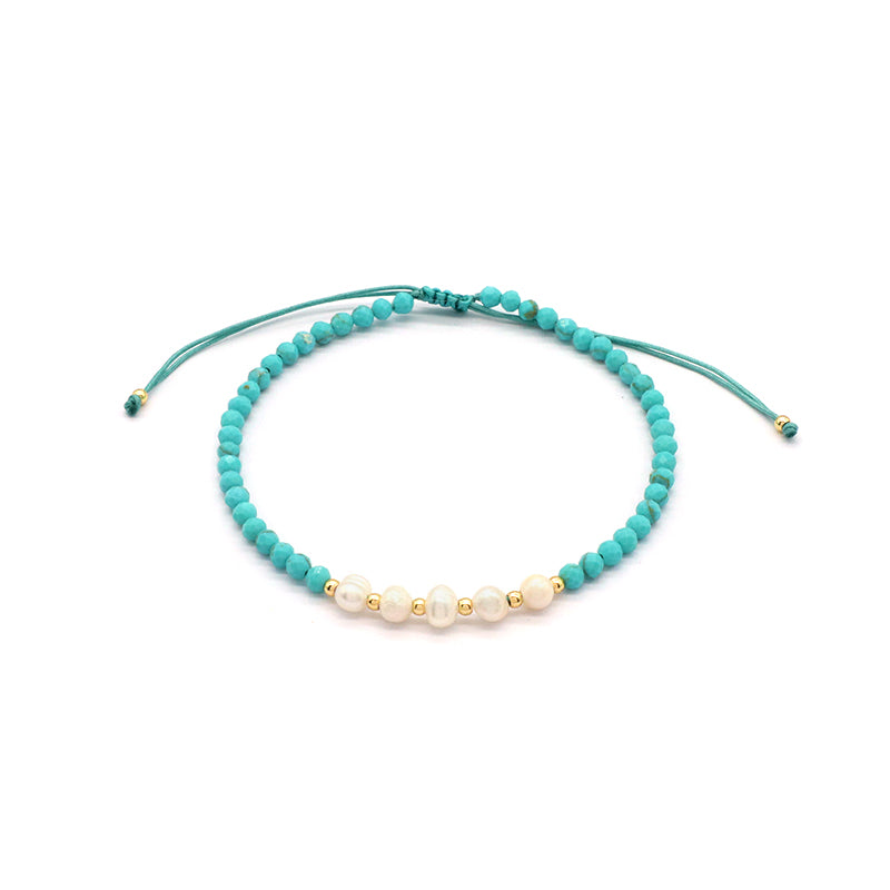 Wholesale Custom Factory Fashion Jewelry Adjustable Handmade Natural Stone Beads Bracelet Fresh Water Pearl Bracelet