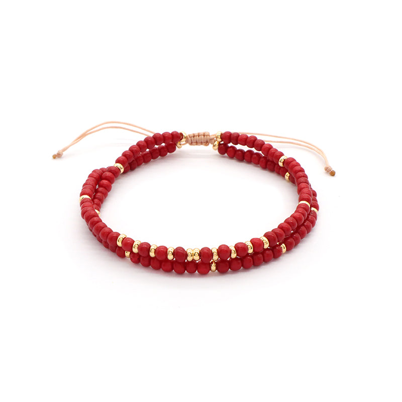 Wholesale OEM Various Color Customized Newest Factory Handmade Fashionable Gold Plated Seed Beads Bracelet For Gift Women