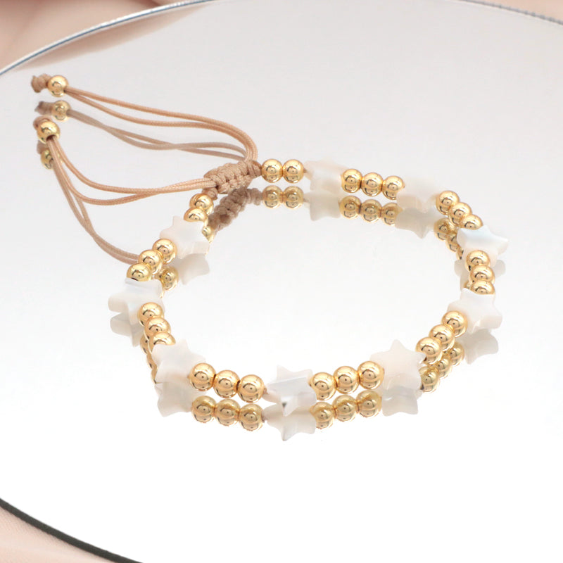 Custom Fashion Wholesale Factory Jewelry Handmade Adjustable Macrame Charm Shell Charms Natural Fresh Water Pearl Bracelet For Women