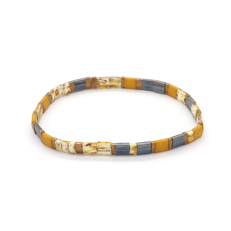 Handmade Colorful Various Custom Wholesale Boho Miyuki Jewelry Gift Elastic Flat Tile Miyuki Tila Beads Bracelet For Women Girls