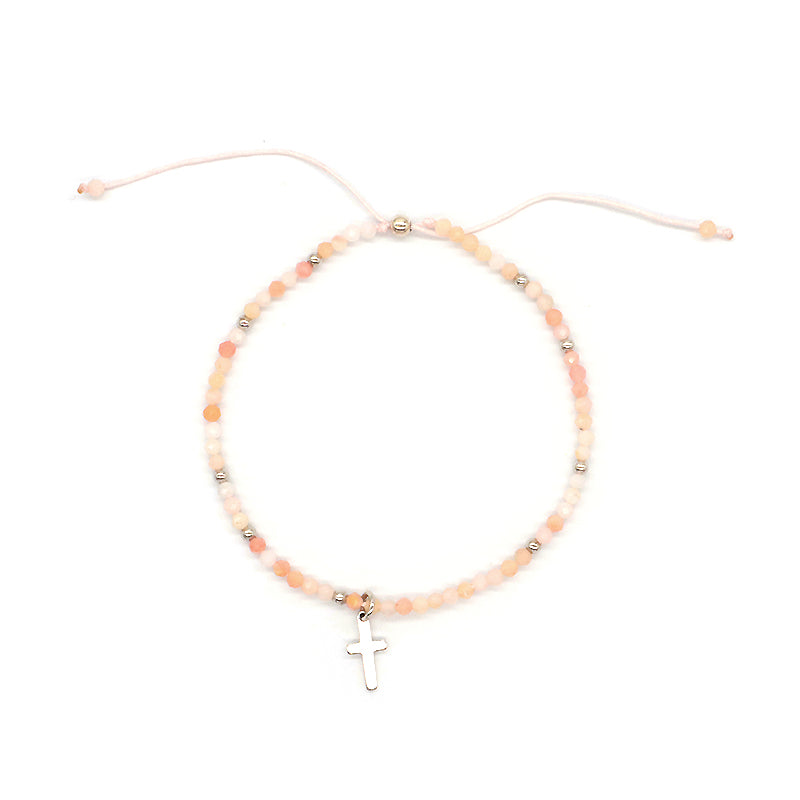 Newest Design Wholesale Custom Handmade 925 Sterling Silver Pendant Natural Stone Bead Bracelet For Gift Women