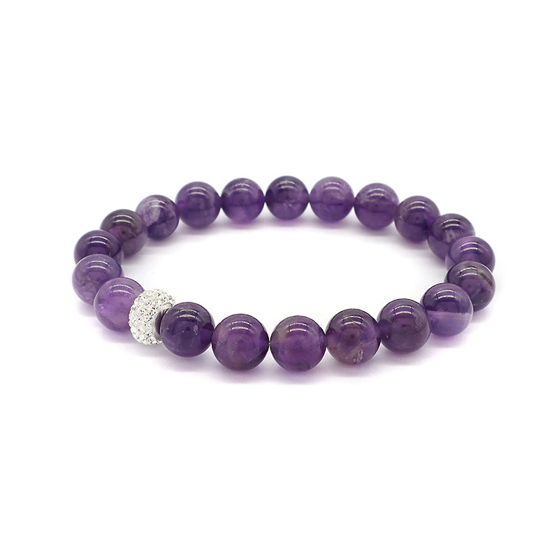 Wholesale Custom Fashionable Trendy Women Handmade CZ 925 Sterling Silver Charm Natural Stone Bead Bracelet For Gift