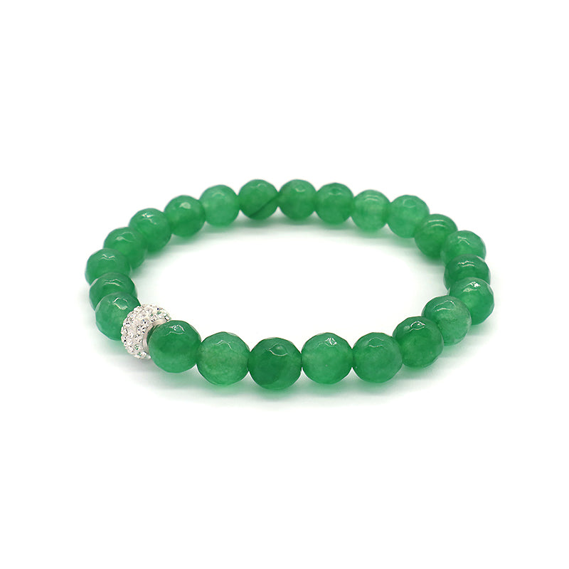 Wholesale Custom Fashionable Trendy Women Handmade CZ 925 Sterling Silver Charm Natural Stone Bead Bracelet For Gift