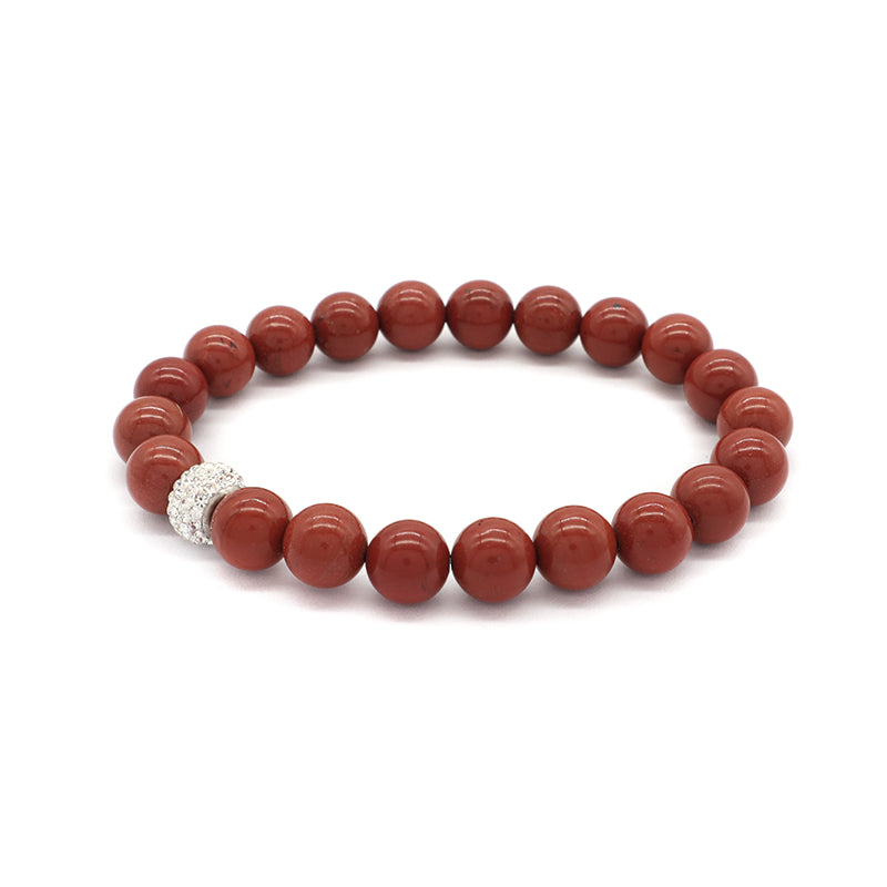 Wholesale Custom Fashionable Trendy Women Handmade CZ 925 Sterling Silver Charm Natural Stone Bead Bracelet For Gift