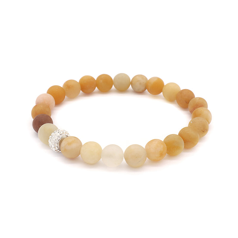 Wholesale Custom Fashionable Trendy Women Handmade CZ 925 Sterling Silver Charm Natural Stone Bead Bracelet For Gift