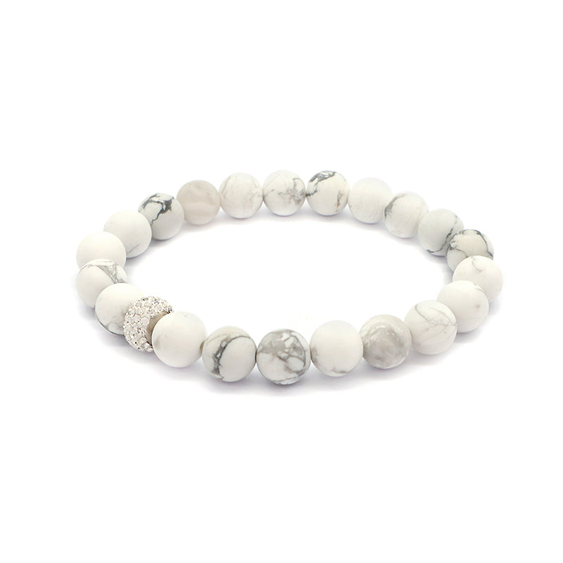 Wholesale Custom Fashionable Trendy Women Handmade CZ 925 Sterling Silver Charm Natural Stone Bead Bracelet For Gift