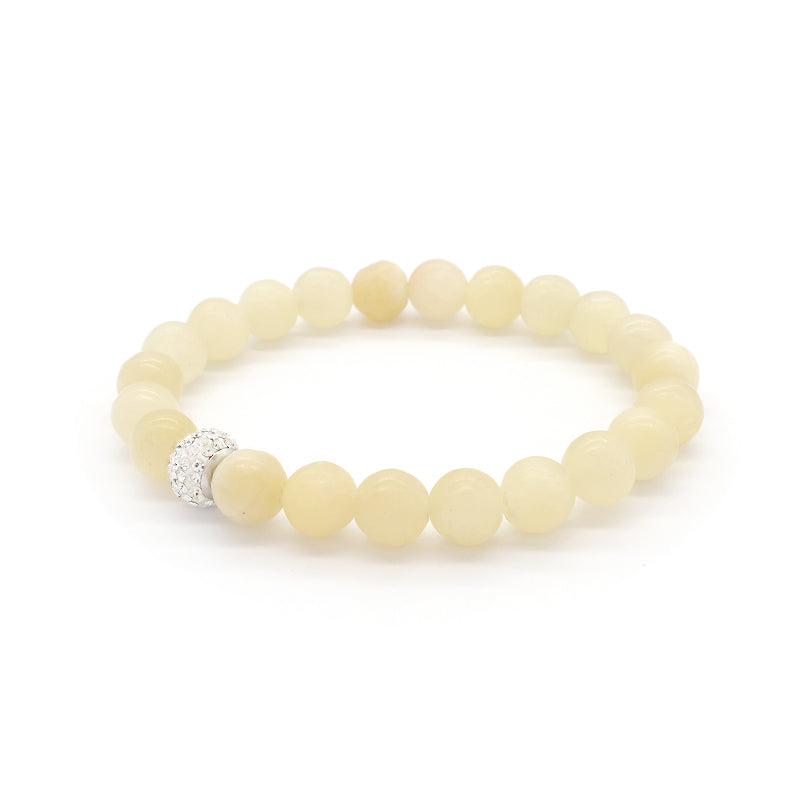 Wholesale Custom Fashionable Trendy Women Handmade CZ 925 Sterling Silver Charm Natural Stone Bead Bracelet For Gift