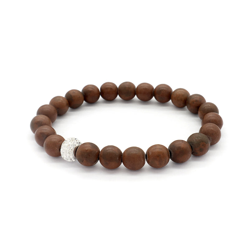 Wholesale Custom Fashionable Trendy Women Handmade CZ 925 Sterling Silver Charm Natural Stone Bead Bracelet For Gift