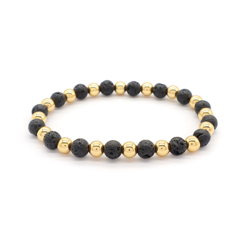 Factory Newest Wholesale Manufacture OEM Customized Handmade Fashionable Brass Bead Natural Stone Beads Bracelet For Gift Women