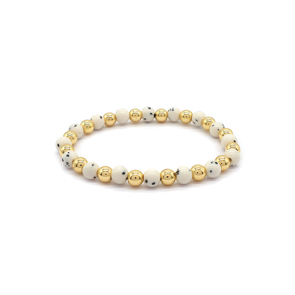 Factory Newest Wholesale Manufacture OEM Customized Handmade Fashionable Brass Bead Natural Stone Beads Bracelet For Gift Women