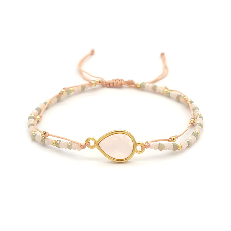 Newest Wholesale Custom Friendship Handmade Glass Crystal Beaded Bracelet Shell Charm Bracelet For Teen Girl Women