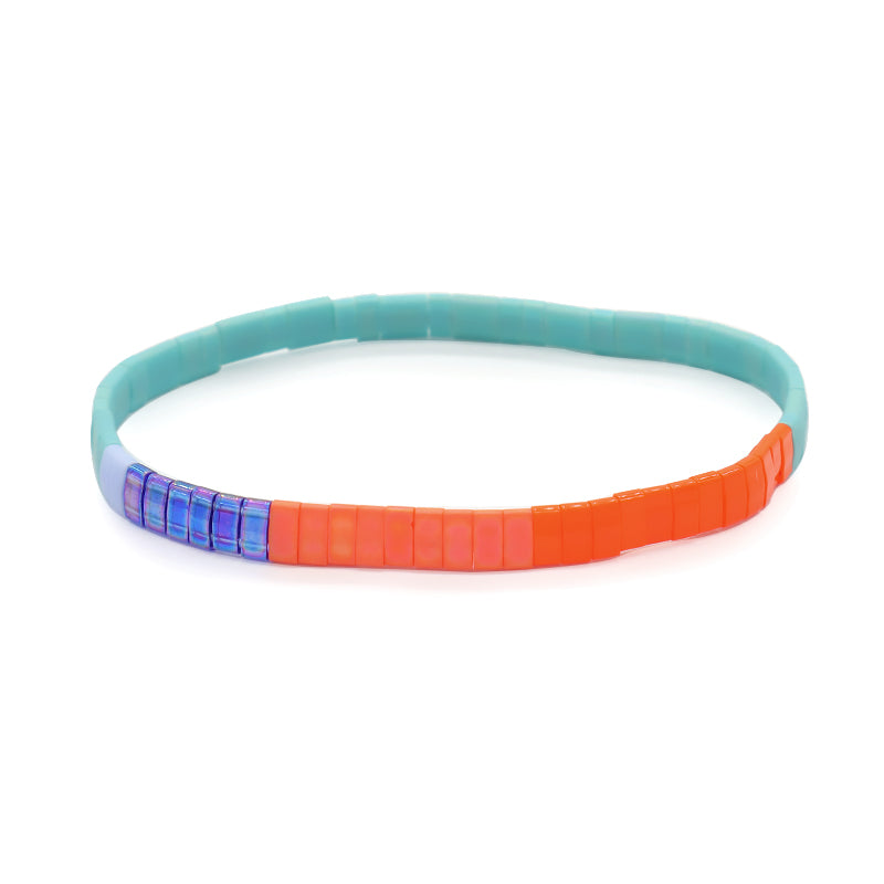 Wholesale Custom Colorful Various Handmade Miyuki Jewelry Gift Elastic Flat Tile Miyuki Tila Beads Bracelet For Women Girls