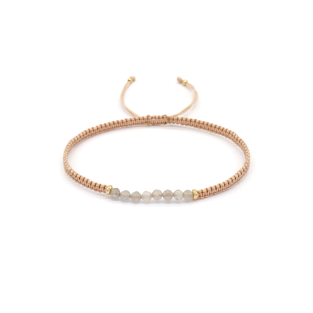 Natural Stone Beads Bracelet With 925 Sterling Silver Beads / Brass Beads