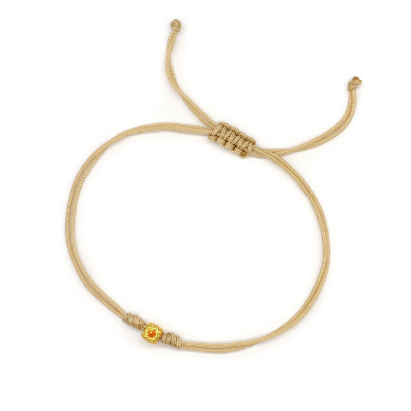 Wholesale Custom Handmade OEM Manufacture Adjustable Hand-Woven Thread Brass Charms Braided Cotton Wire Bracelet Jewelry Bangle Bracelet