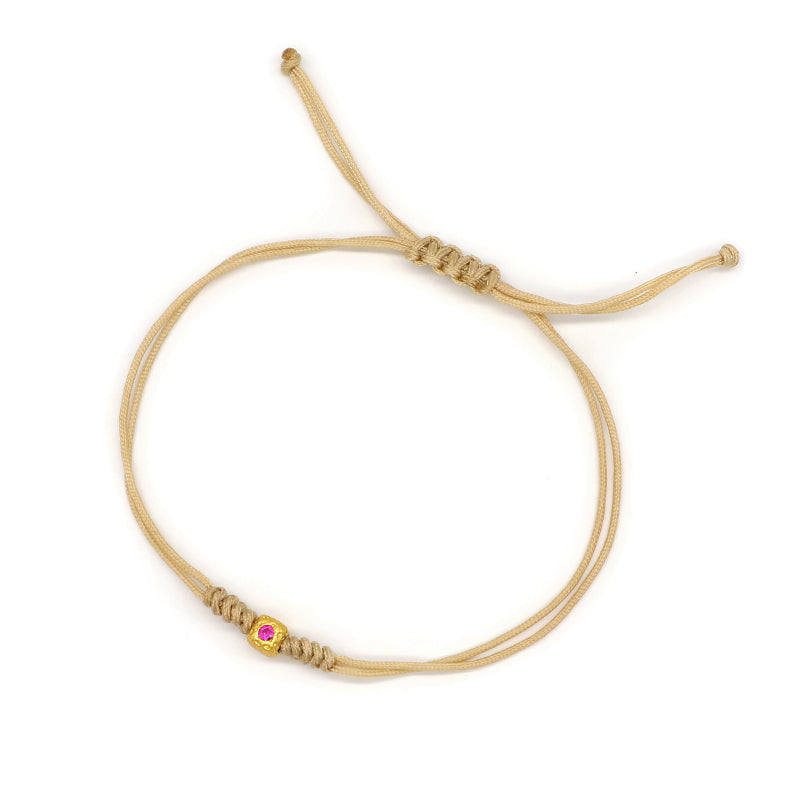 Wholesale Custom Handmade OEM Manufacture Adjustable Hand-Woven Thread Brass Charms Braided Cotton Wire Bracelet Jewelry Bangle Bracelet