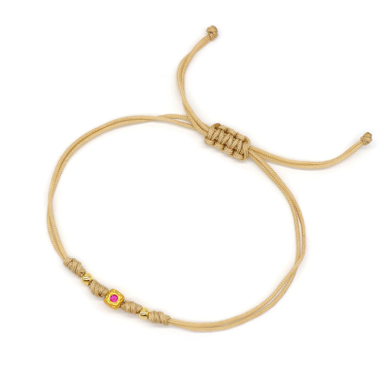 Wholesale Custom Handmade OEM Manufacture Adjustable Hand-Woven Thread Brass Charms Braided Cotton Wire Bracelet Jewelry Bangle Bracelet