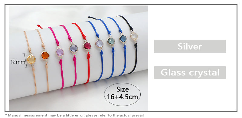 Handmade OEM Manufacture Custom Fashion Gift Braided Multicolour Rope Adjustable 925 Sterling Silver CZ Charm Bracelet For Teen Girl Women