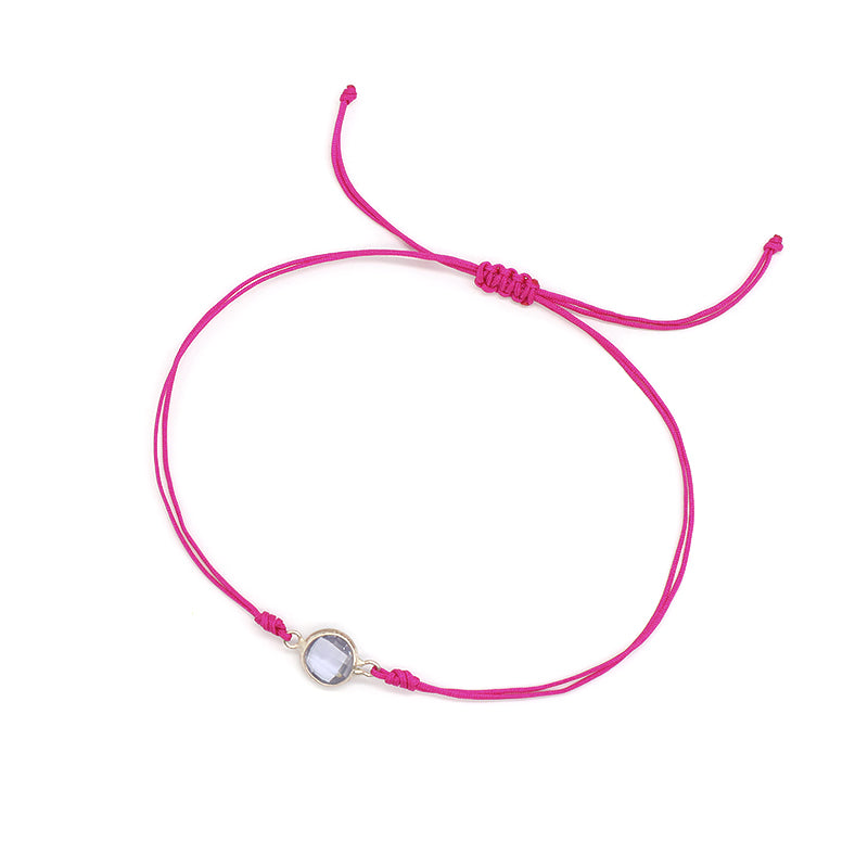 Handmade OEM Manufacture Custom Fashion Gift Braided Multicolour Rope Adjustable 925 Sterling Silver CZ Charm Bracelet For Teen Girl Women