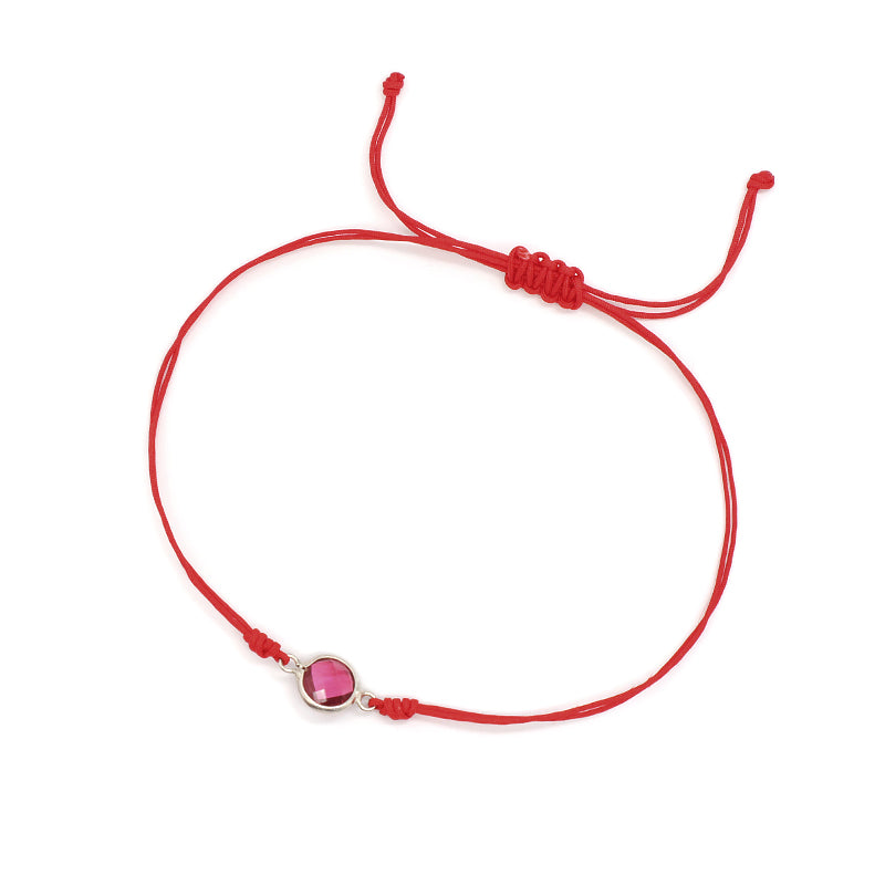 Handmade OEM Manufacture Custom Fashion Gift Braided Multicolour Rope Adjustable 925 Sterling Silver CZ Charm Bracelet For Teen Girl Women