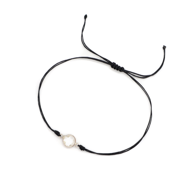 Handmade OEM Manufacture Custom Fashion Gift Braided Multicolour Rope Adjustable 925 Sterling Silver CZ Charm Bracelet For Teen Girl Women