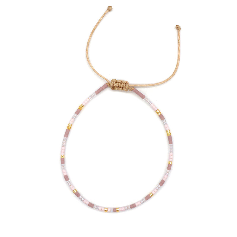 Customized Fashionable Wholesale Braided Woven Macrame Bracelet Fashion Jewelry Women Handmade Adjustable Miyuki Beaded Bracelet