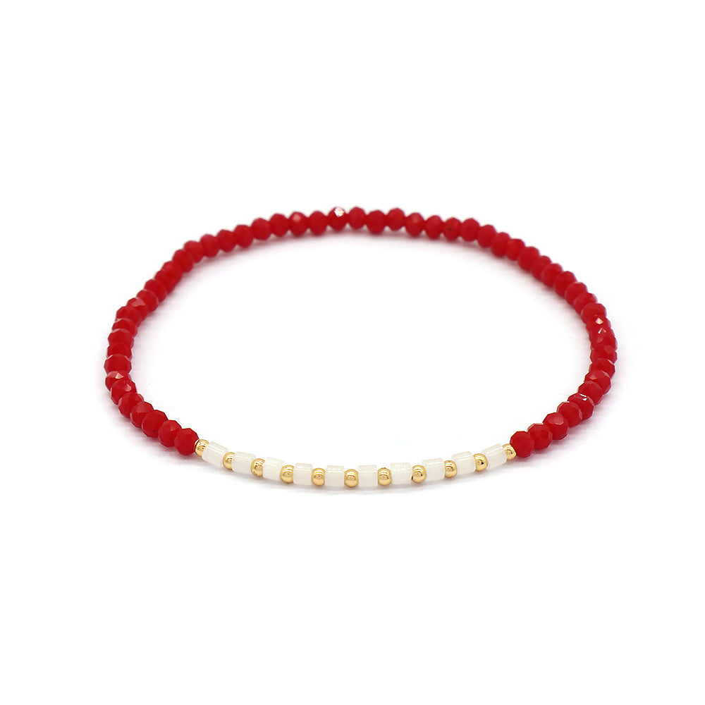 Glass Crystal Beads Bracelet With Natural Stone Beads