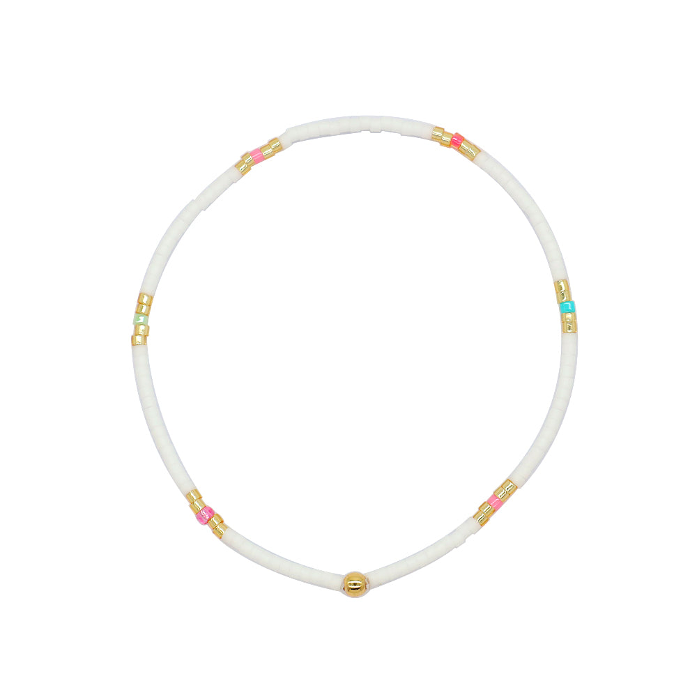 Multi-colour Miyuki Beads Elastic Adjustable Bracelet