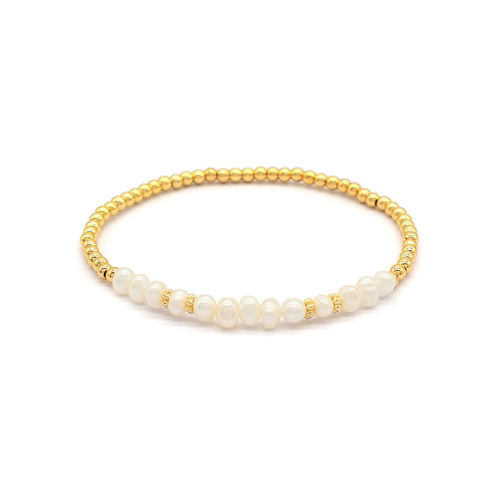 Natural Stone With 925 Sterling Silver Beads Bracelet