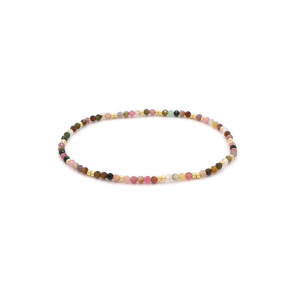 Colorful Natural Stone Beads Handmade Elastic Adjustable Bracelet