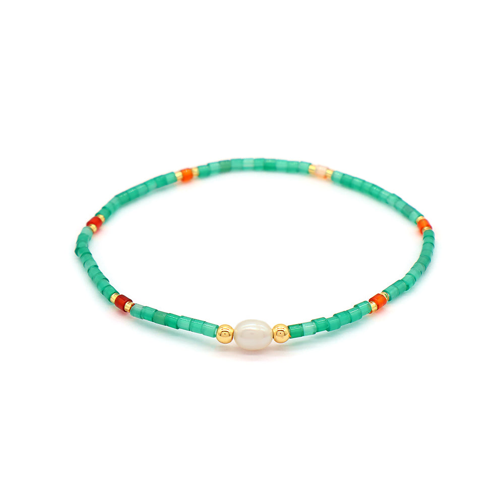 Miyuki Natural Stone Beads Elastic Adjustable Bracelet