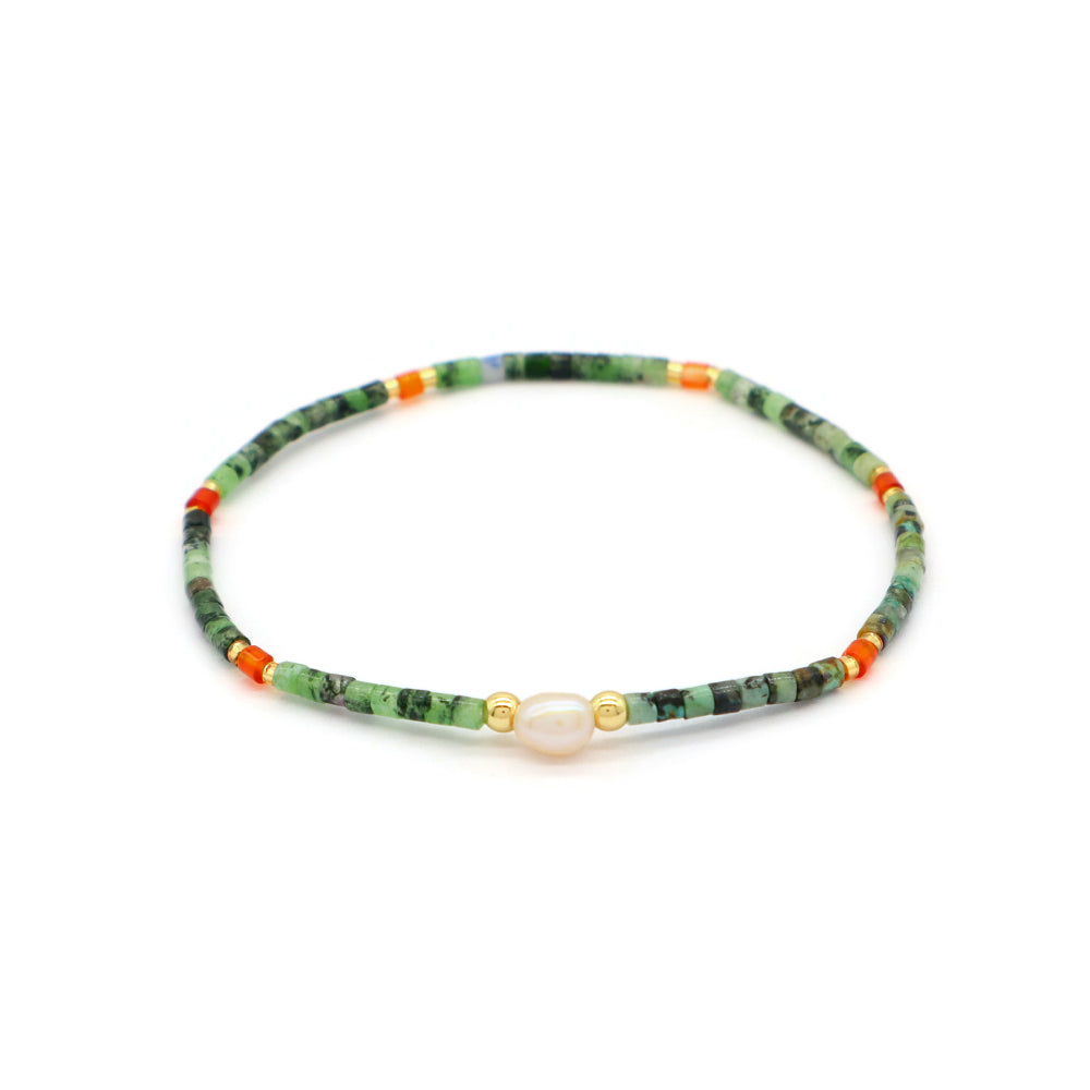 Miyuki Natural Stone Beads Elastic Adjustable Bracelet