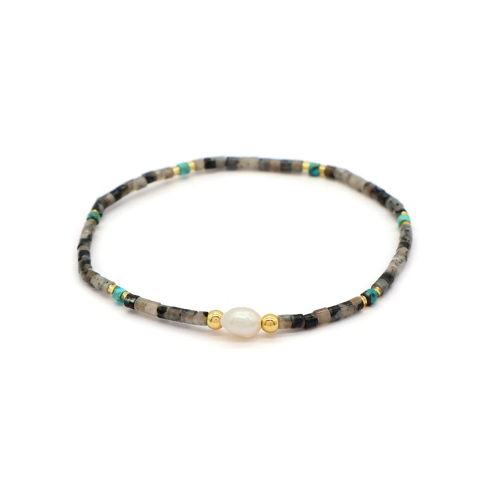 Miyuki Natural Stone Beads Elastic Adjustable Bracelet
