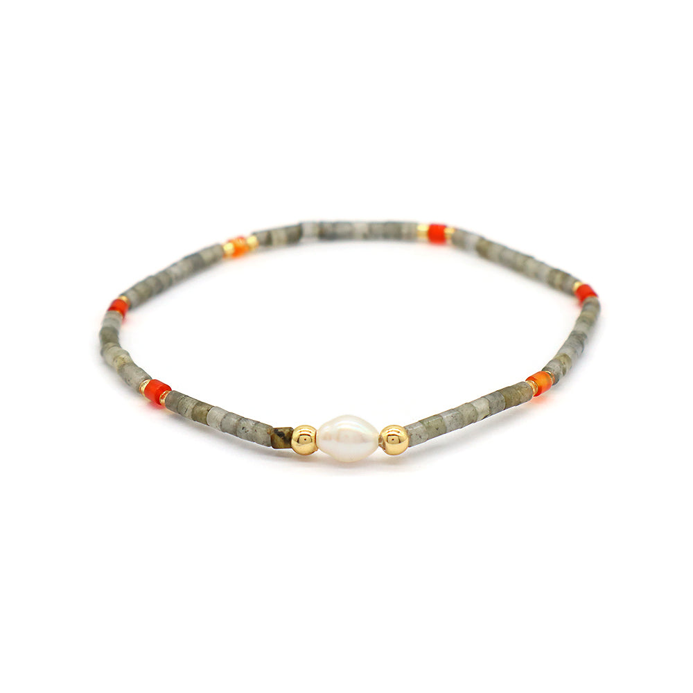 Miyuki Natural Stone Beads Elastic Adjustable Bracelet