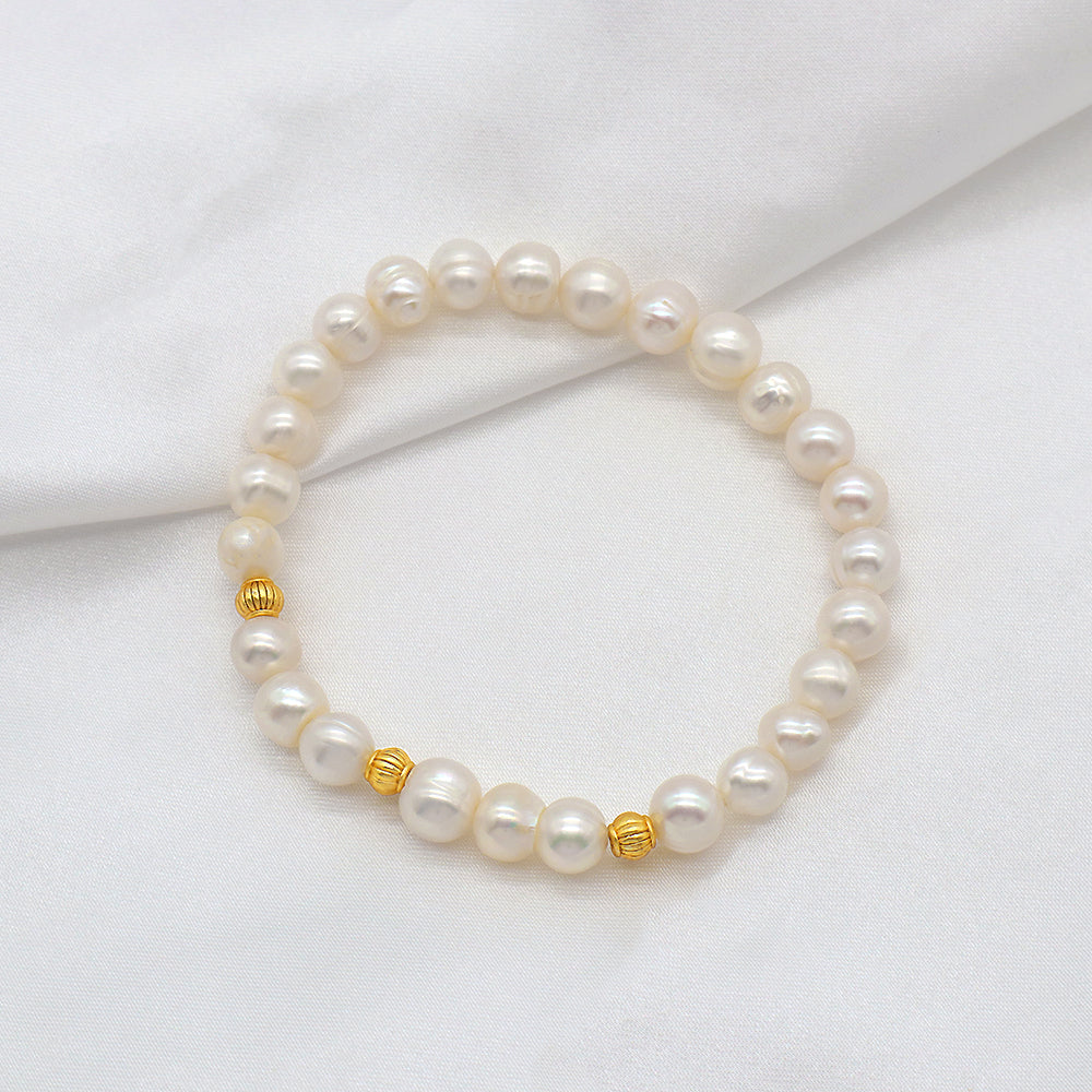 Fresh Water Pearl Handmade Elastic Adjustable Bracelet