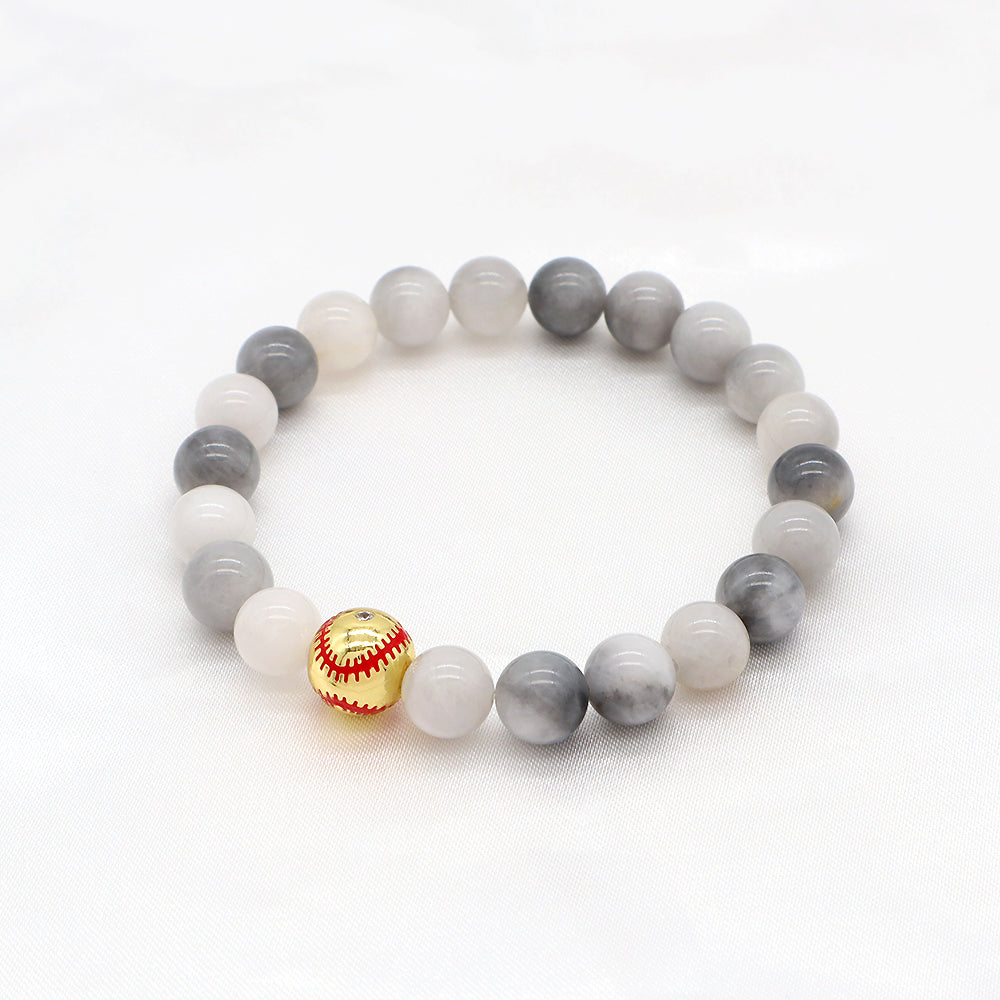 8mm Natural Stone Beads Handmade Adjustable Elastic Bracelet